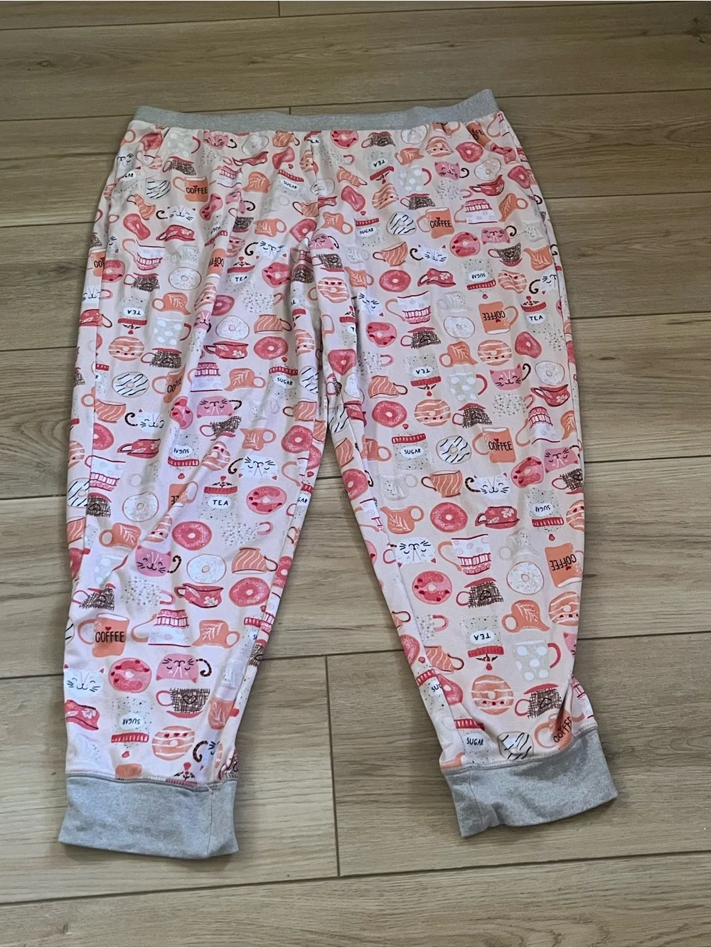 Cuddl Duds Cats,  Coffee Donuts Long Sleeve Pajama Set